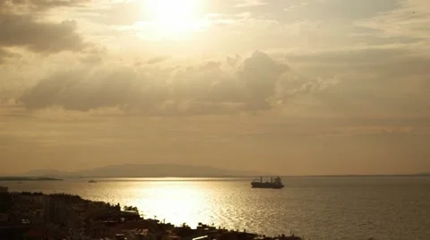 Sunset in Izmir gulf Vídeos de archivo 55766926