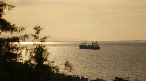 Sunset in Izmir gulf Vídeos de archivo 55767128