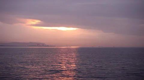 Sunset at Izmit Gulf Stock Footage 34410029