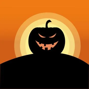Sunset Jack O' Lantern Evil Ilustração Stock