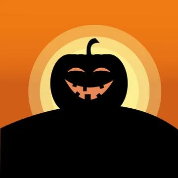 Sunset Jack O' Lantern Smile Stock Illustration