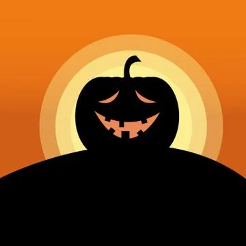 Sunset Jack O' Lantern Sorry Stock Illustration