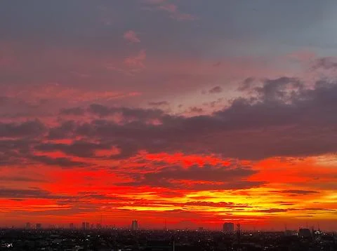 Sunset in Jakarta Stock Photos