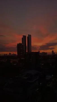 Sunset on Jakarta sky Stock Photos