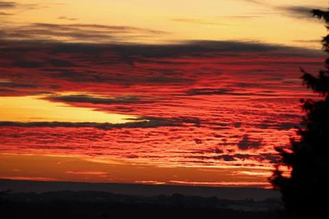 Sunset on a January evening Stock Photos