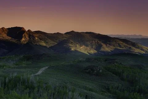 Sunset Jarbidge Road Copper Basin, NV Stock Photos