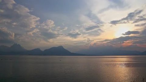 Sunset at jatiluhur lake Stock Footage 236832382