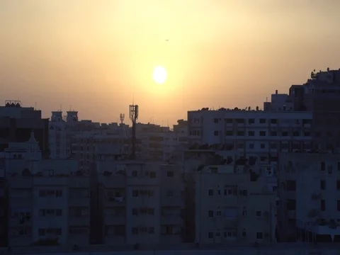Sunset in Jeddah - Baghdadyah Distrect 01 Stock Footage 82956076