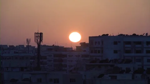 Sunset in Jeddah City - Timelapse Stock Footage 82956164