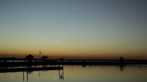 Sunset Jetty Silhouette Stock Footage 12316692