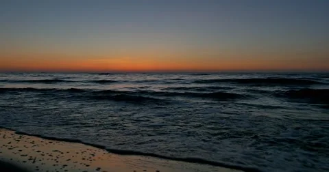 Sunset Jib Sea 4k Stock Footage 51163849