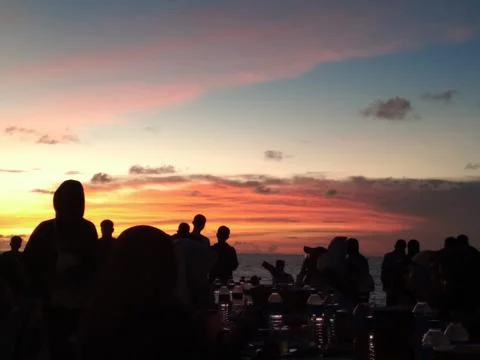 SUNSET IN JIMBARAN Foto stock