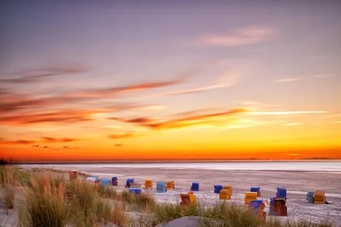 Sunset on Juist Stock Photos