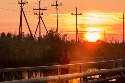 Sunset in July 스톡 사진