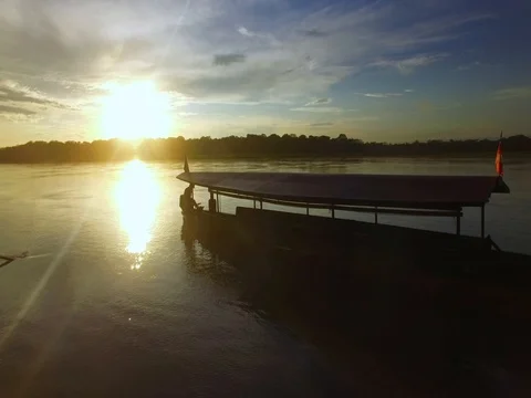Sunset In the jungle in Peru Stock Footage 77380342