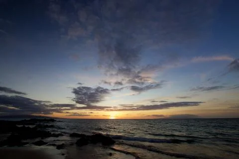 Sunset Kamaole Beach Stock Photos