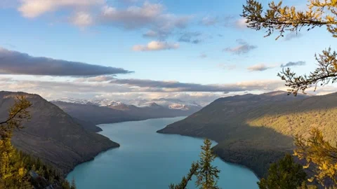 Sunset at Kanas River, Xinjiang Stock Footage 257752272