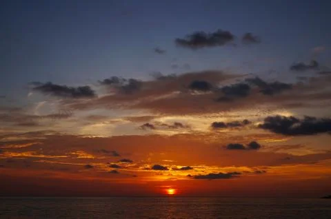 Sunset in Karon beach Stock Photos