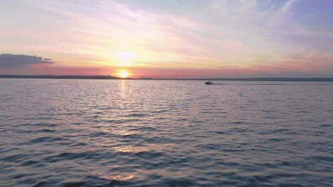 Sunset with kater from the drone Stock Footage 231797945