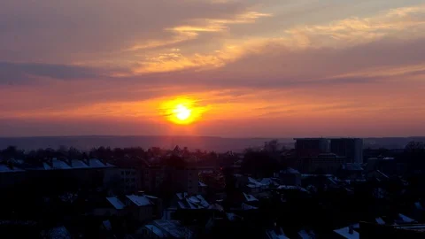 Sunset in Kaunas Timelapse Stock Footage 93782856
