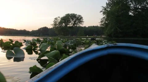 Sunset from the kayak Stock Footage 8547424