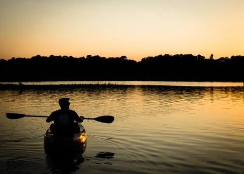 Sunset Kayak Stock Photos