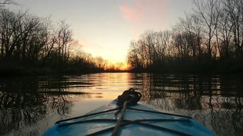 Sunset Kayaking Stock Footage 154327269