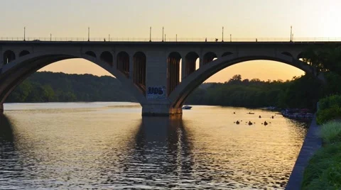 Sunset Kayaking In Georgetown Stock Footage 62897613