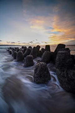Sunset kelan beach Fotos Stock
