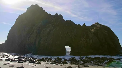 Sunset Key Hole Rock Big Sur California Stock Footage 103350092