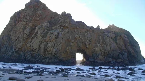 Sunset Key Hole Rock Big Sur California Stock Footage 103352537