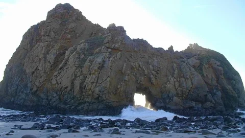 Sunset Key Hole Rock Big Sur California Stock Footage 103390430