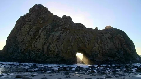 Sunset Key Hole Rock Big Sur California Stock Footage 103400856