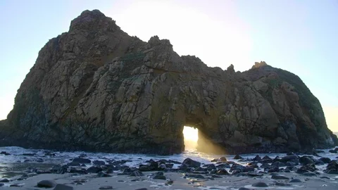 Sunset Key Hole Rock Big Sur California Stock Footage 103401905