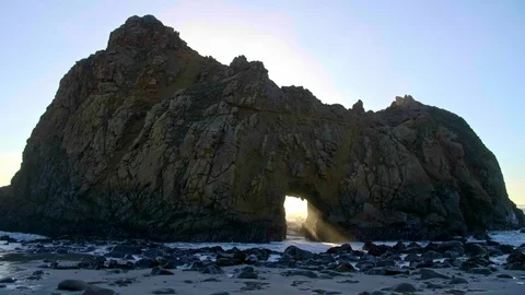 Sunset Key Hole Rock Big Sur California Stock Footage 103433232