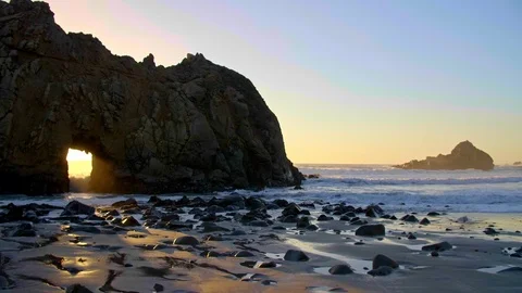 Sunset Key Hole Rock Big Sur California Stock Footage 103444950