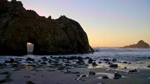 Sunset Key Hole Rock Big Sur California Stock Footage 103482862