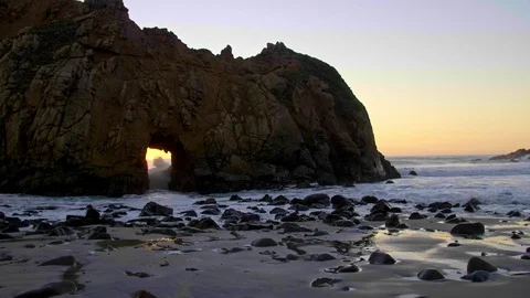 Sunset Key Hole Rock Big Sur California Stock Footage 103537712