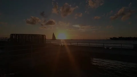 Sunset Key West FL wintertime. At Mallory Square. Stock Footage 233290283