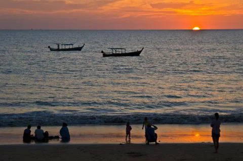 Sunset in Khao Lak Stock Photos