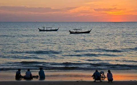 Sunset in Khao Lak Stock Photos