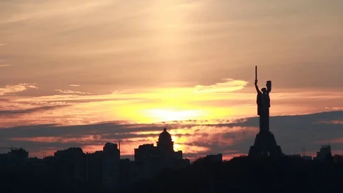 Sunset in Kiev. Ukraine Video stock 112816820