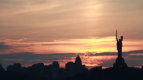 Sunset in Kiev. Ukraine Video stock 112816835