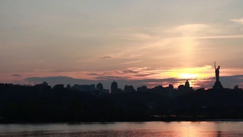 Sunset in Kiev. Ukraine Stock Footage 112816866