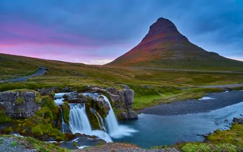 Sunset in kirkjufellsfoss Photos