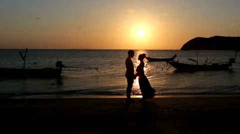 Sunset kiss Stock Footage 60837283