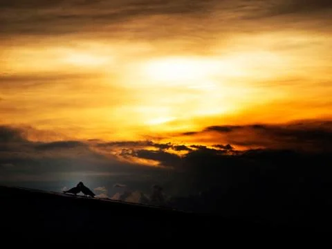 Sunset kiss Stock Photos