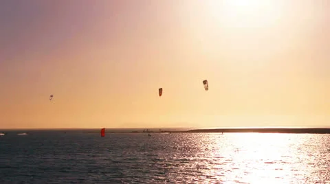 Sunset kiters 스톡 동영상 26945493