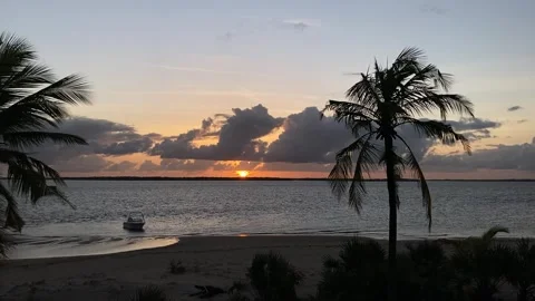 Sunset in Kizingoni beach, Lamu County, Lamu, Kenya Stock Footage 292809969