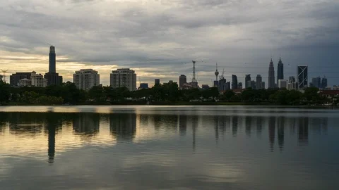Sunset of kuala lumpur city with reflection Video stock 101067559